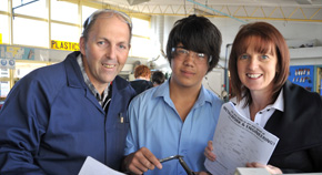 Teachers with young student.
