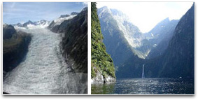 Fox glacier and Glacial Hanging Valley, New Zealand