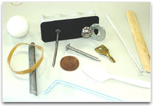 Group of objects of various materials
