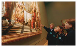 Education Week 06 Activities: Students looking at painting in gallery