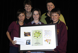 2008 Rubbish Free Lunch Awards: St. Augustine's College students with Minister Pike and Anita Roper (Sustainability Victoria)