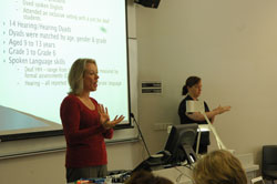 Dr Dianne Toe lecturing