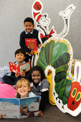 A group of students reading