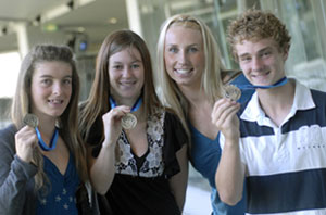 sportsawards: winners holding medals