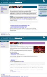 Screen grab of two new subsites