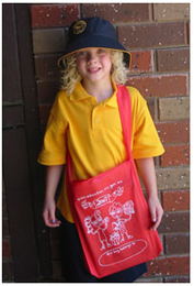 Prep student wearing school start prep bag