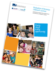 Tilted front cover of the Evaluation Framework document