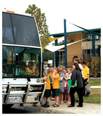 School bus with kids getting on