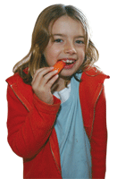 Girl eating carrot