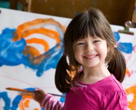 Young girl painting