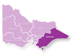 Gippsland region map
