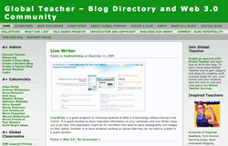 screen shot of a blog