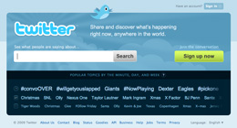 screen shot of microblogging
