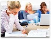 Students studying