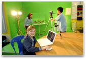 Students making a film