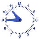 Analogue clock face at 10:45
