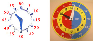2 analogue clocks