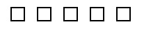 Row of 5 white blocks