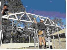 Construction triangular beam