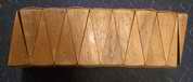 Circle segments slotted together to form a rectangular shape 