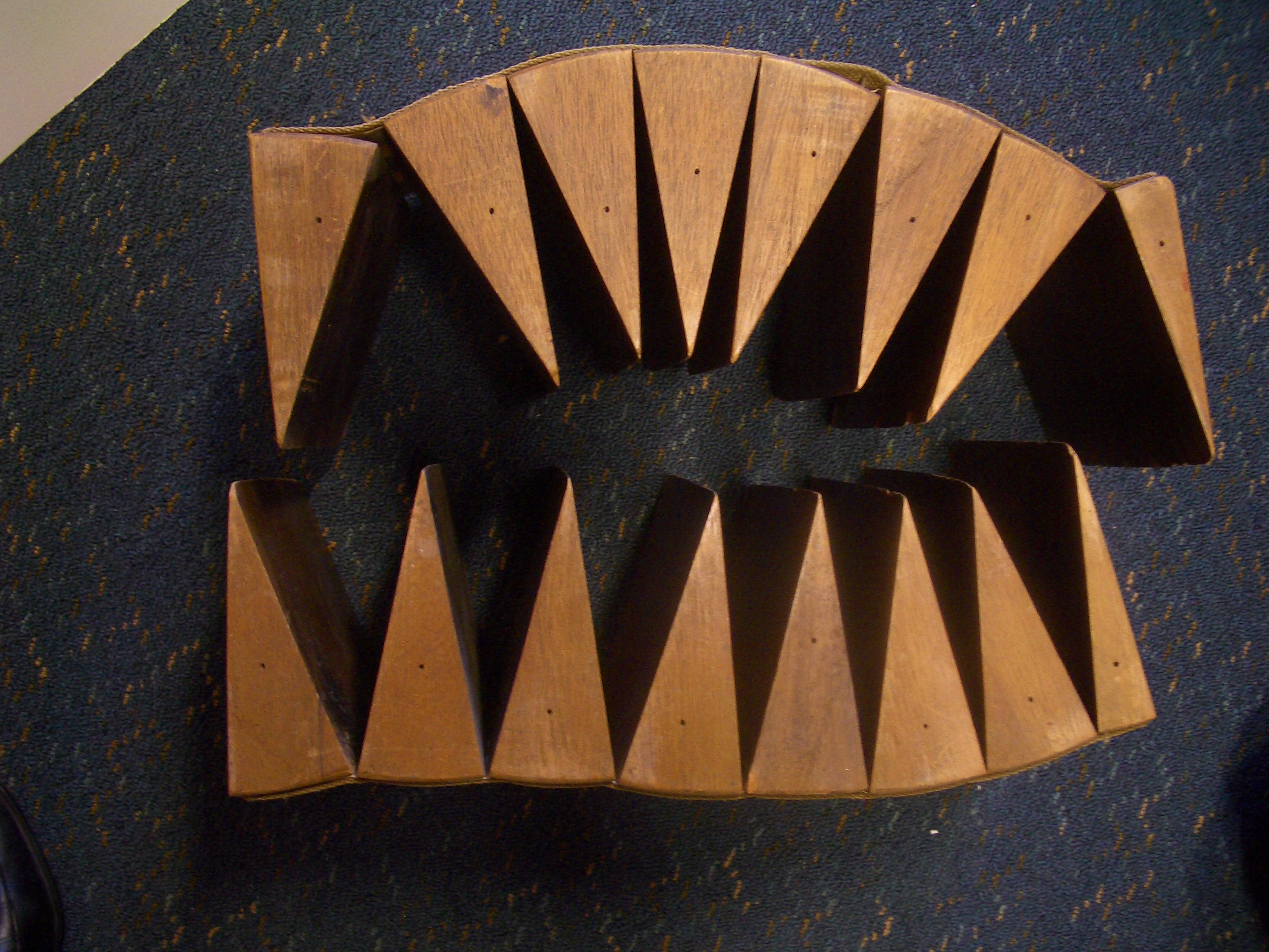 Circle segments lined up in 2 rows