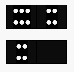 Dominoes 6 + 4 = 10, 4 + 0 = 4