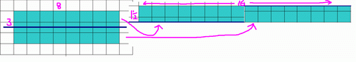 3 x 8 rectangle cut in to 2 pieces