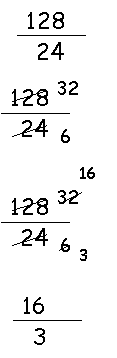 Equation worked out: 128/24
