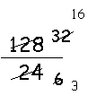 Equation short answer: 128/24