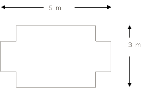 Lawn 5m x 3m with corners cut out