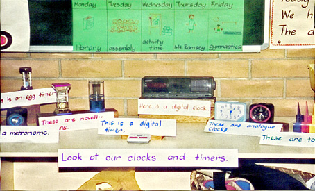 Desk top with various clocks