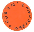 Circle with clockwise markings 1 to 10 then 11 to 16