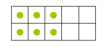2 x 5 array with 6 counters.