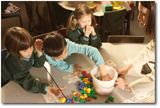 Students working