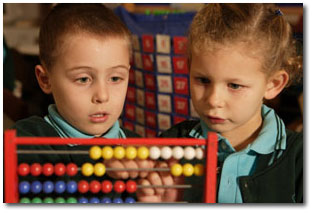Students working