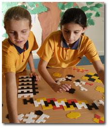 Students working