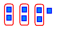 3 groups of 2 counters plus 1