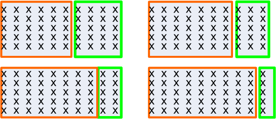 4 array models of 10 x 5 counters