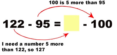 100 is 5 more than 95