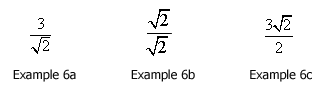 Surd examples 6a to 6d