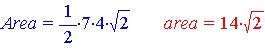 Equation for area of a triangle