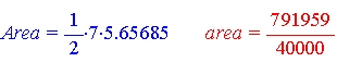 Equation for area
