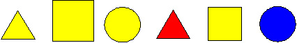 6 coloured blocks