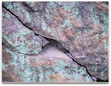 A split rock close up