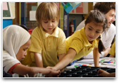 Young students in class
