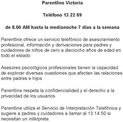 Parentline message - Spanish