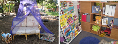 Reading Areas: Outdoor and Indoor.