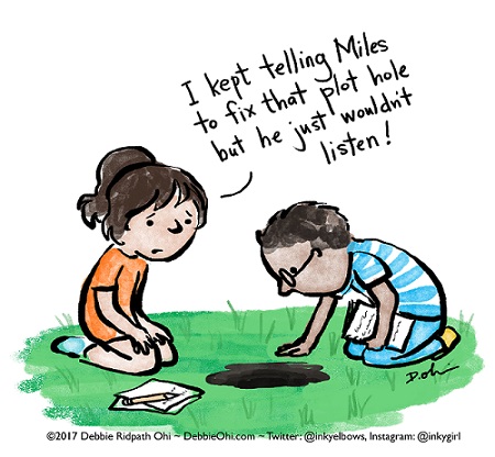 Cartoon of two students looking down a hole. One student is saying,“I kept telling Miles to fix that plot hole but he just wouldn’t listen.”><span id='ms-rterangeselectionplaceholder-end'></span>
