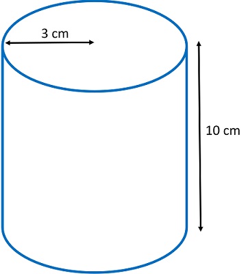 Picture of the solid with relevant measurements