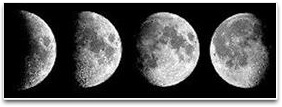 The moon in four different phases